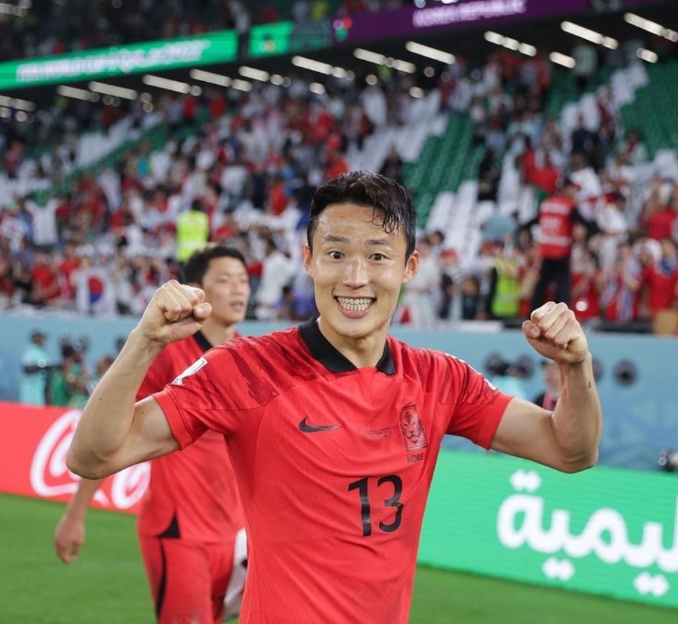 카타르 월드컵에서 밝은 표정의 손준호 선수