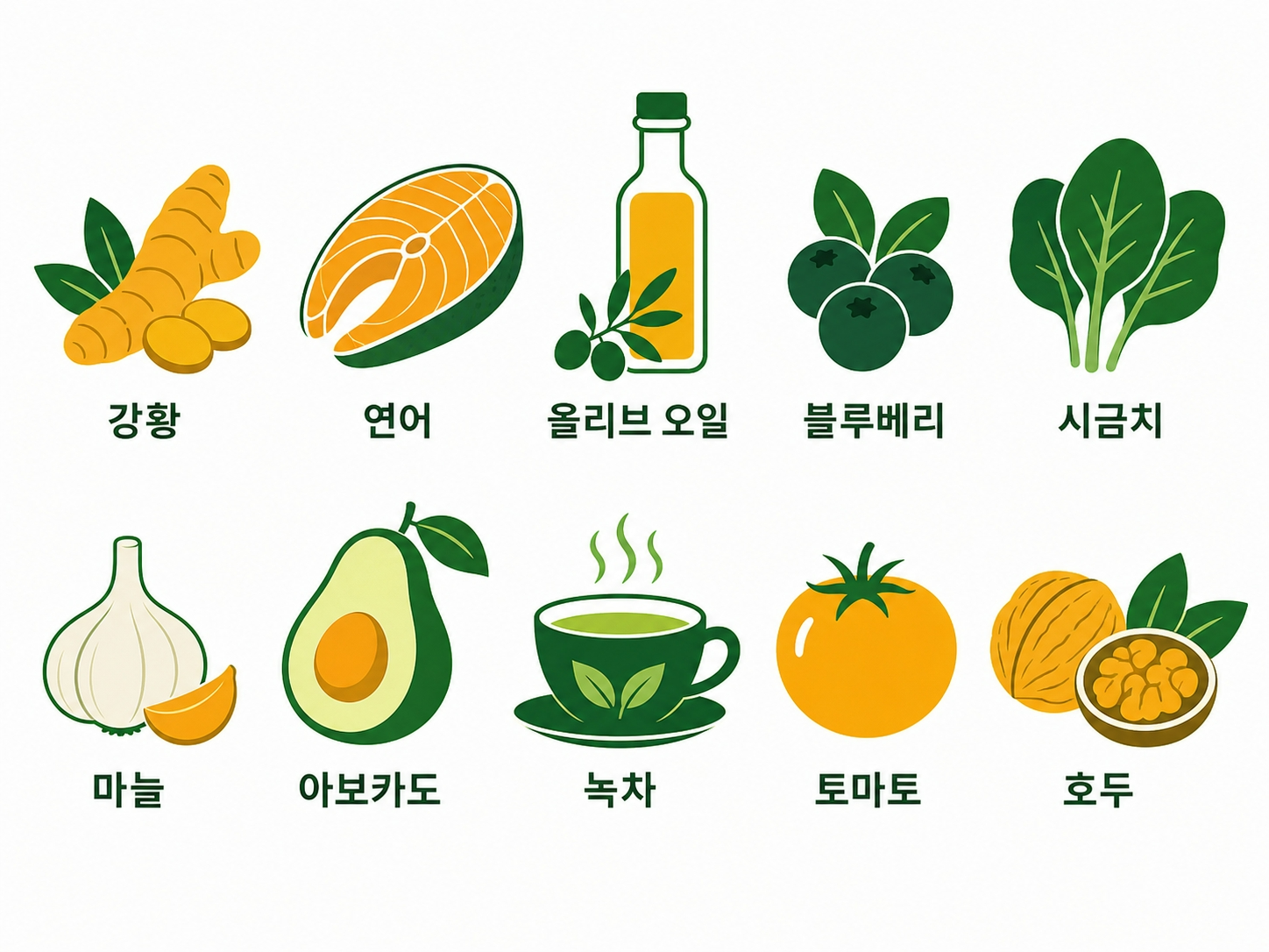 항염증 식품 TOP 10 인포그래픽