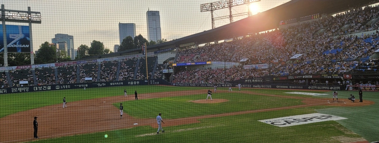 잠실 야구장 관람 중에 찍은 사진