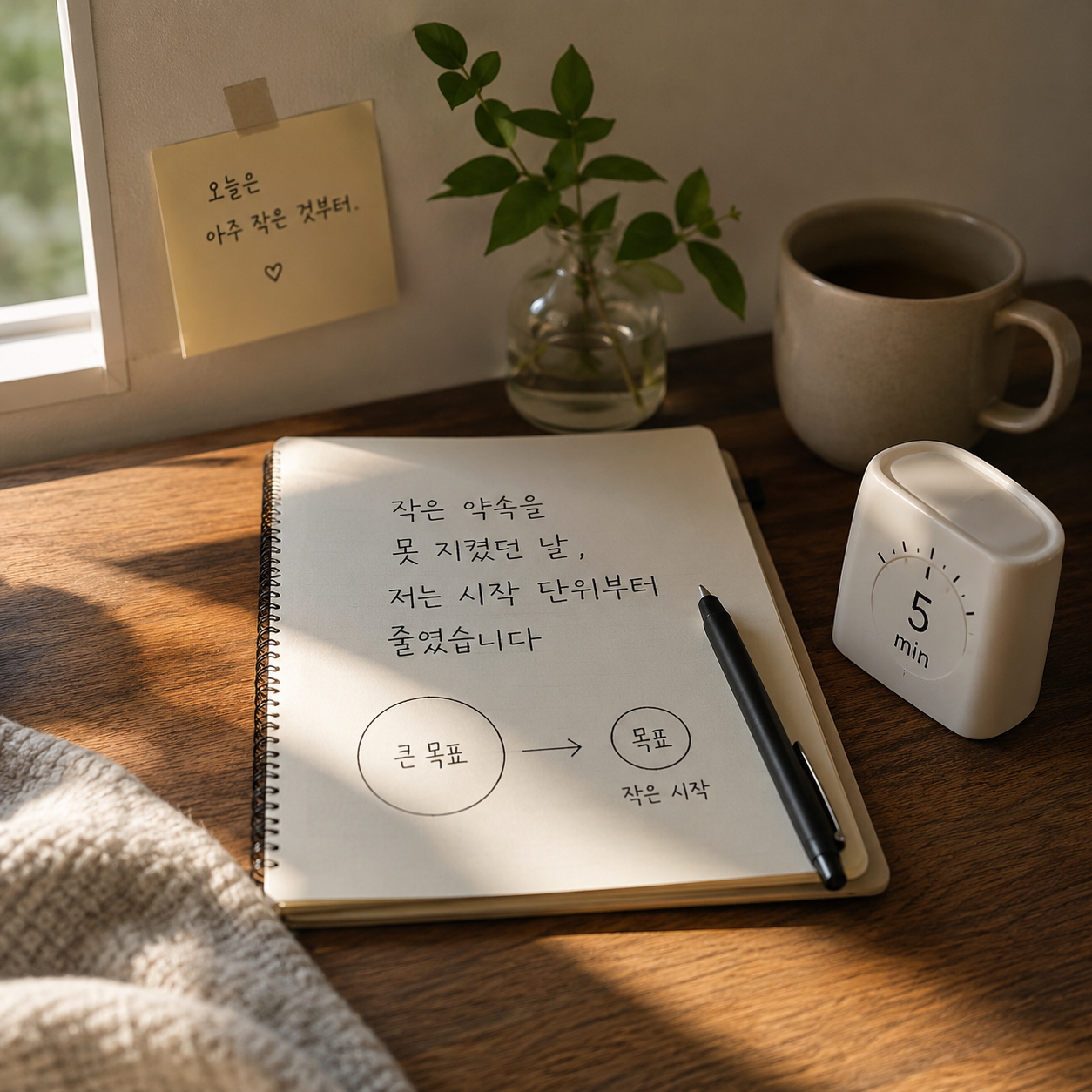 작은 약속을 못 지켰던 날, 저는 시작 단위부터 줄였습니다