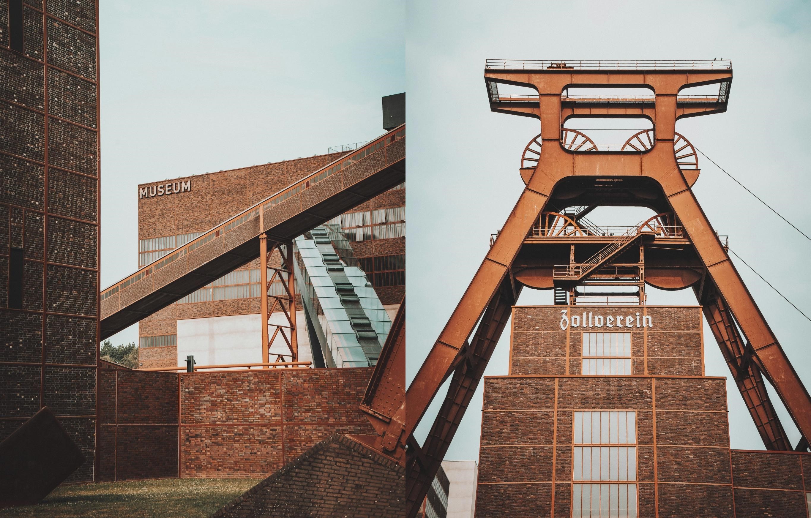 졸퍼라인 탄광의 붉은 철골과 현대미술관