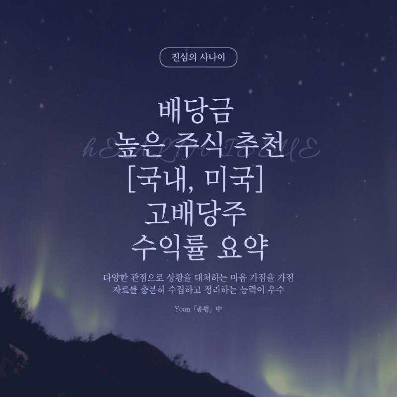 배당금 높은 주식