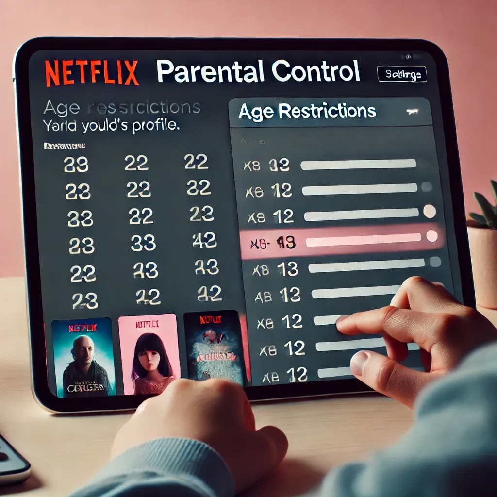 부모가 자녀의 프로필에 맞는 나이 제한을 설정하는 모습.