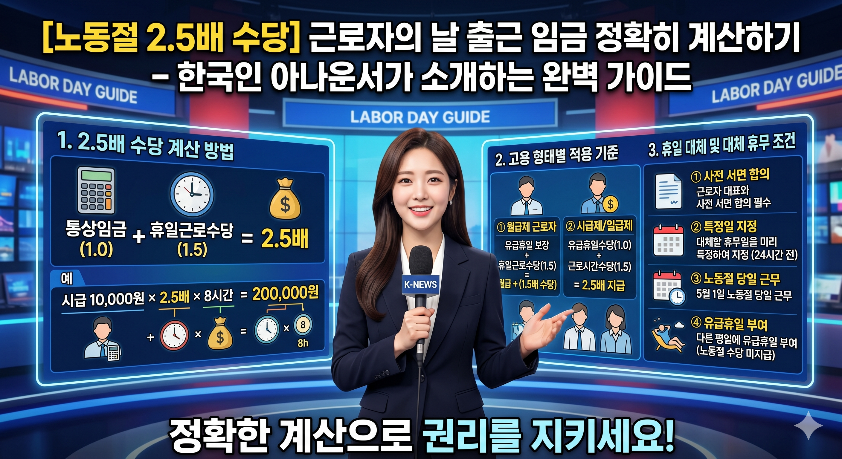 근로자의 날 출근 임금 정확히 계산하기