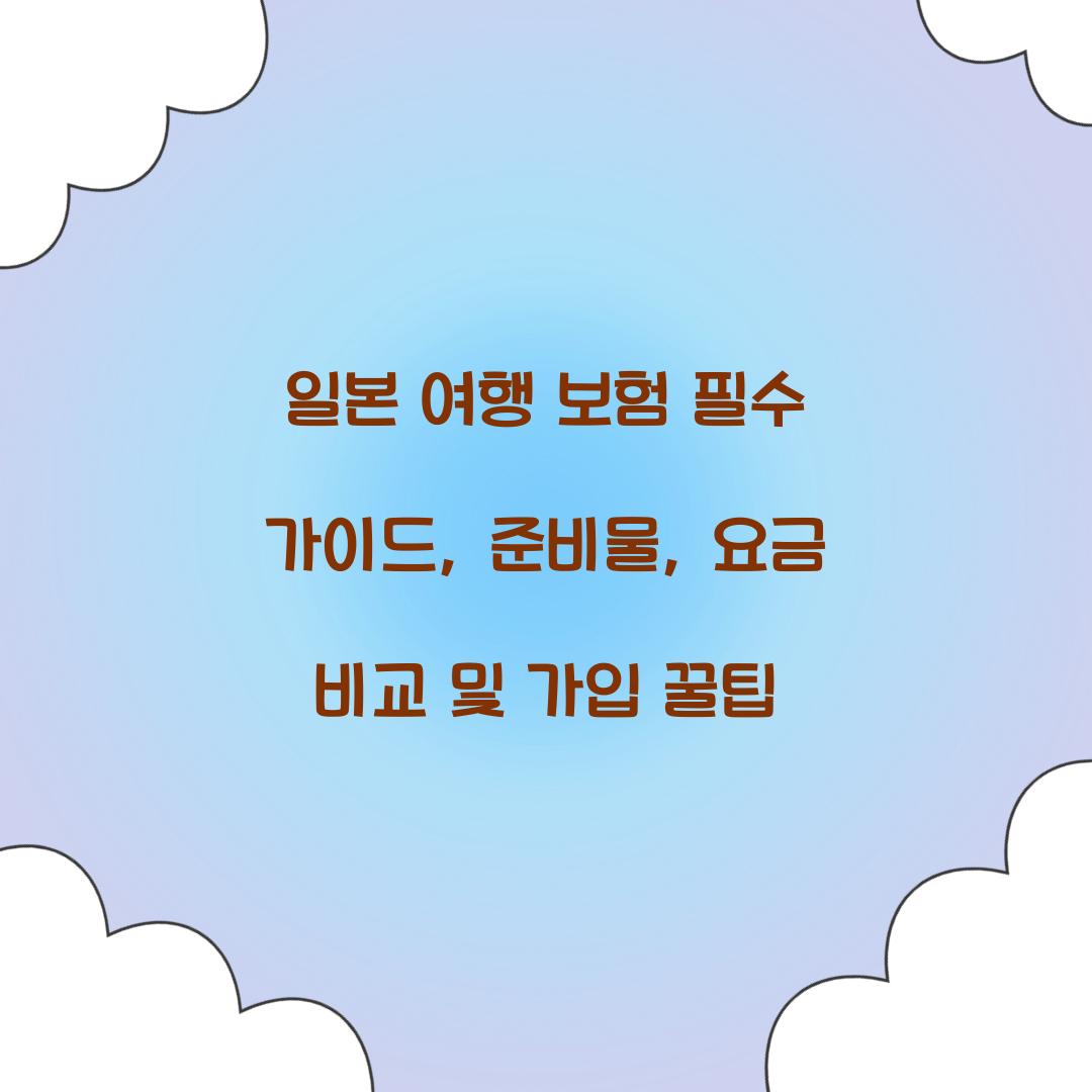 일본 여행 보험