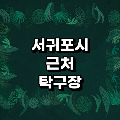 제주 서귀포시 탁구장