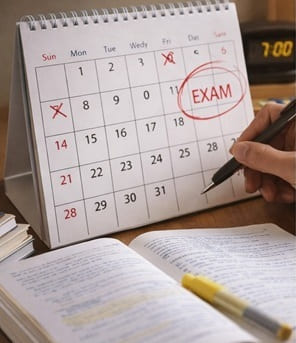 시험 한 달 전 사진