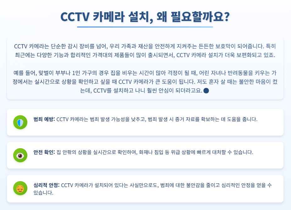 CCTV 카메라 설치해야 하는 이유