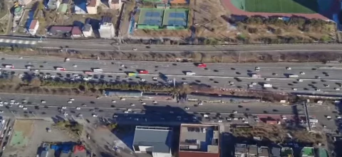 명절 연휴 고속도로 정체 항공사진