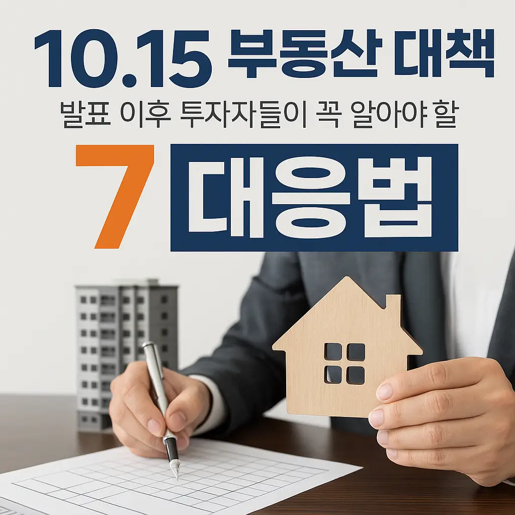 10.15 부동산 대책 발표 이후 투자자들이 꼭 알아야 할 대응법 7가지