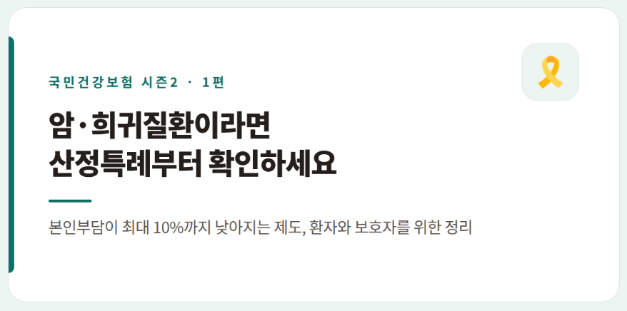 산정특례 제도, 신청 방법 정리