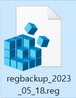 레지스트 백업 파일