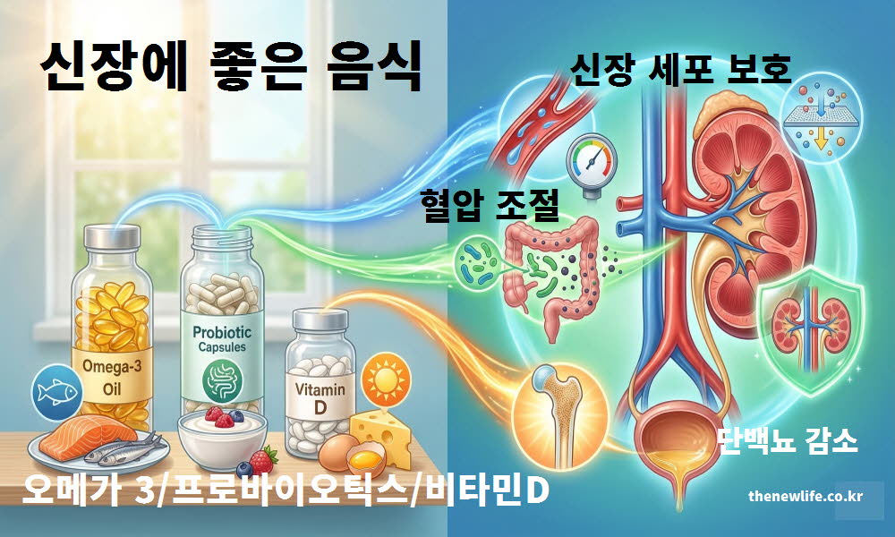 신장에 좋은 음식 영양제를 설명하는 이미지