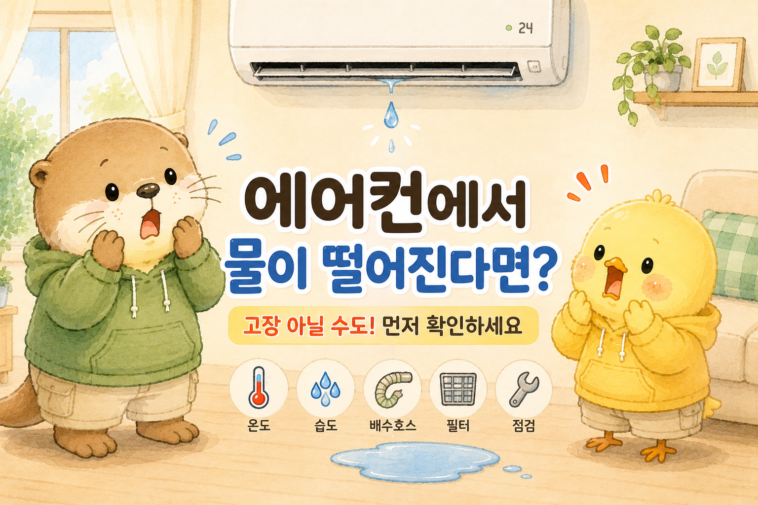 에어컨에서 물 떨어지는 이유 7가지를 정리한 글