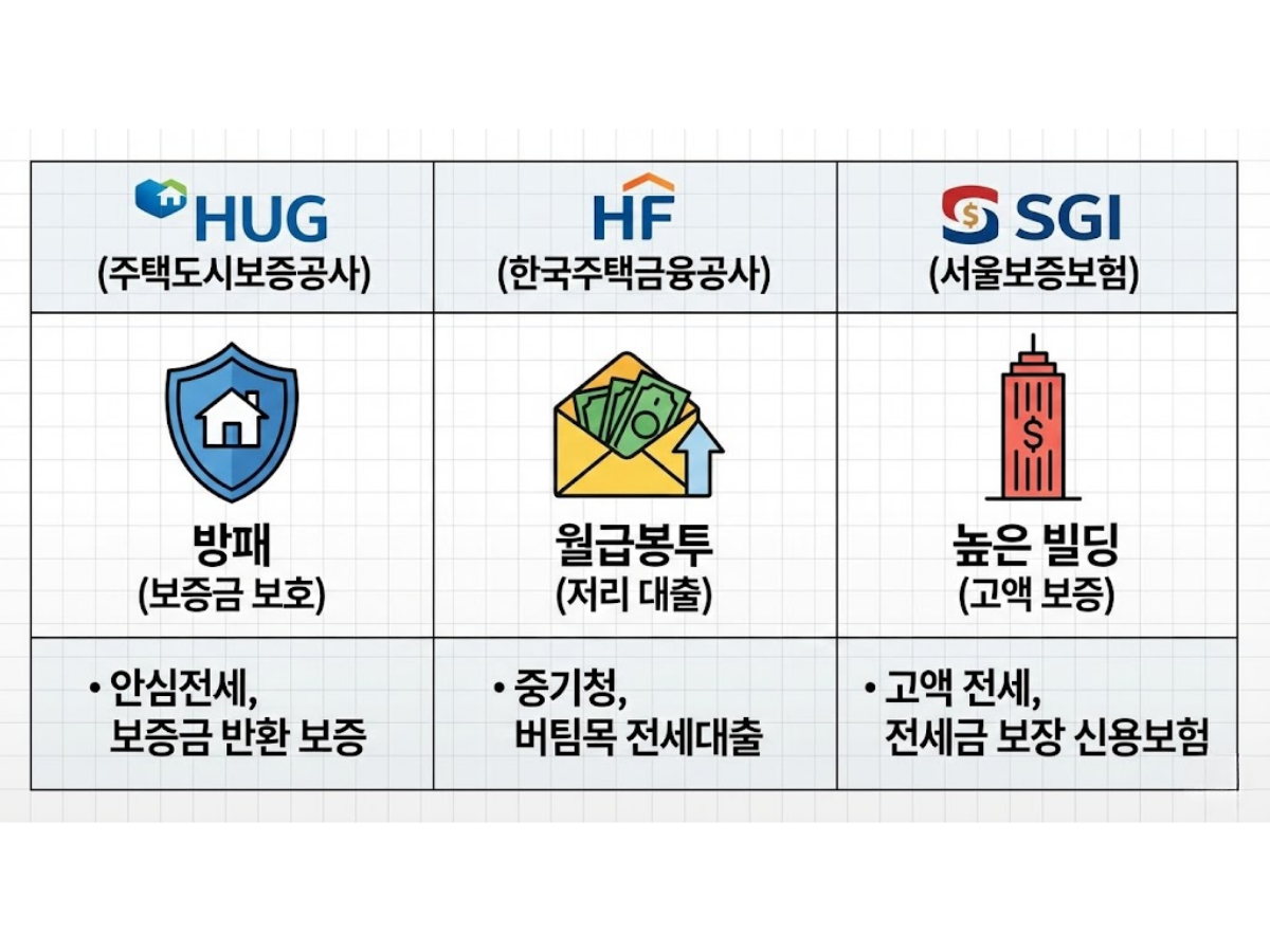 3대장 특징 한 줄 요약 (나에게 맞는 곳은?)
