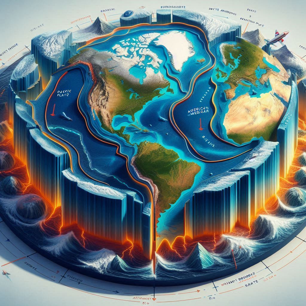 판들은 서로 다른 방향으로 움직이면서 다양한 경계에서 상호작용