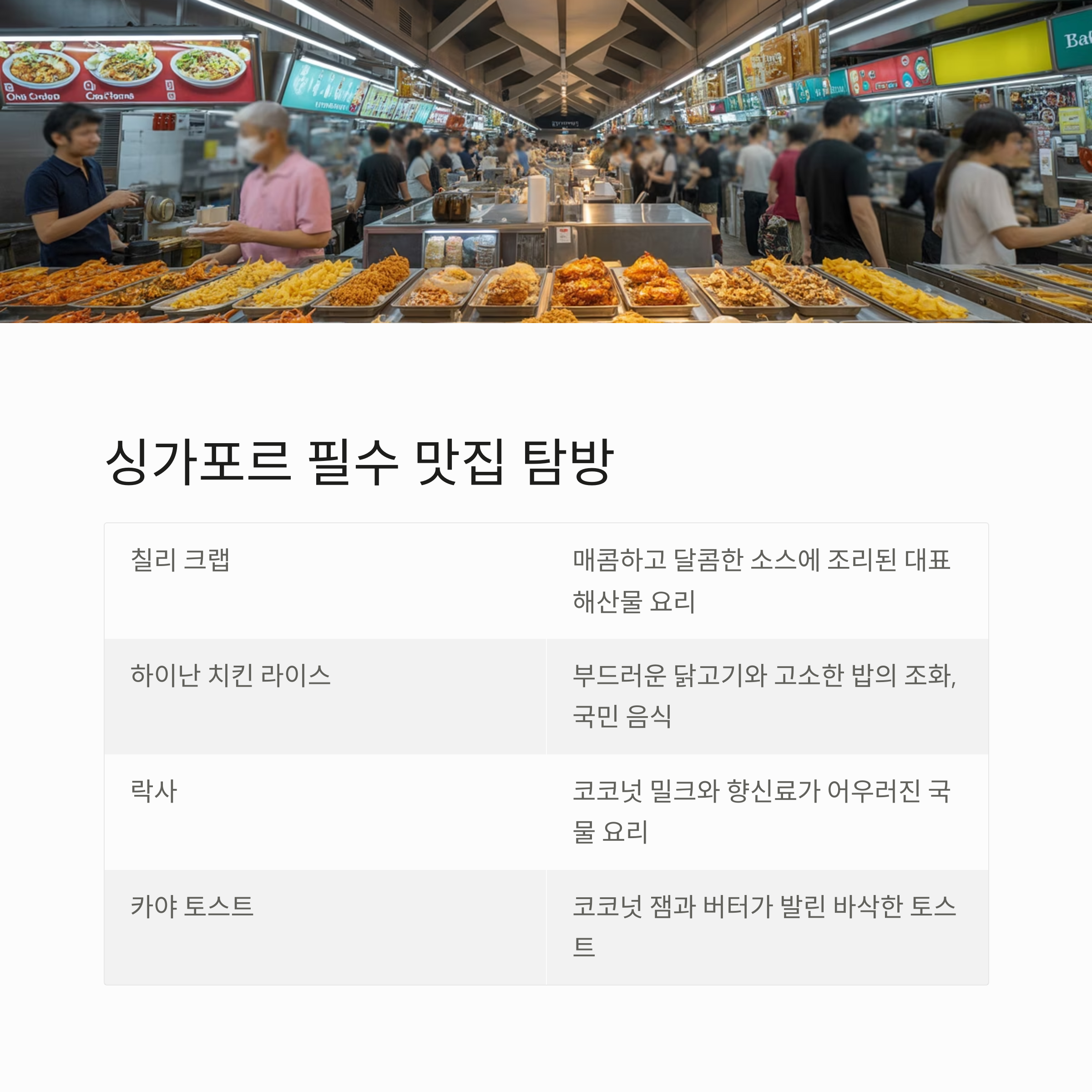 싱가포르 여행 추천 루트 – 3박4일 가족여행 일정표
