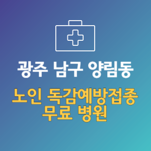 광주 남구 양림동 노인 독감예방접종 무료 병원 (인플루엔자 무료 접종 대상 날짜)