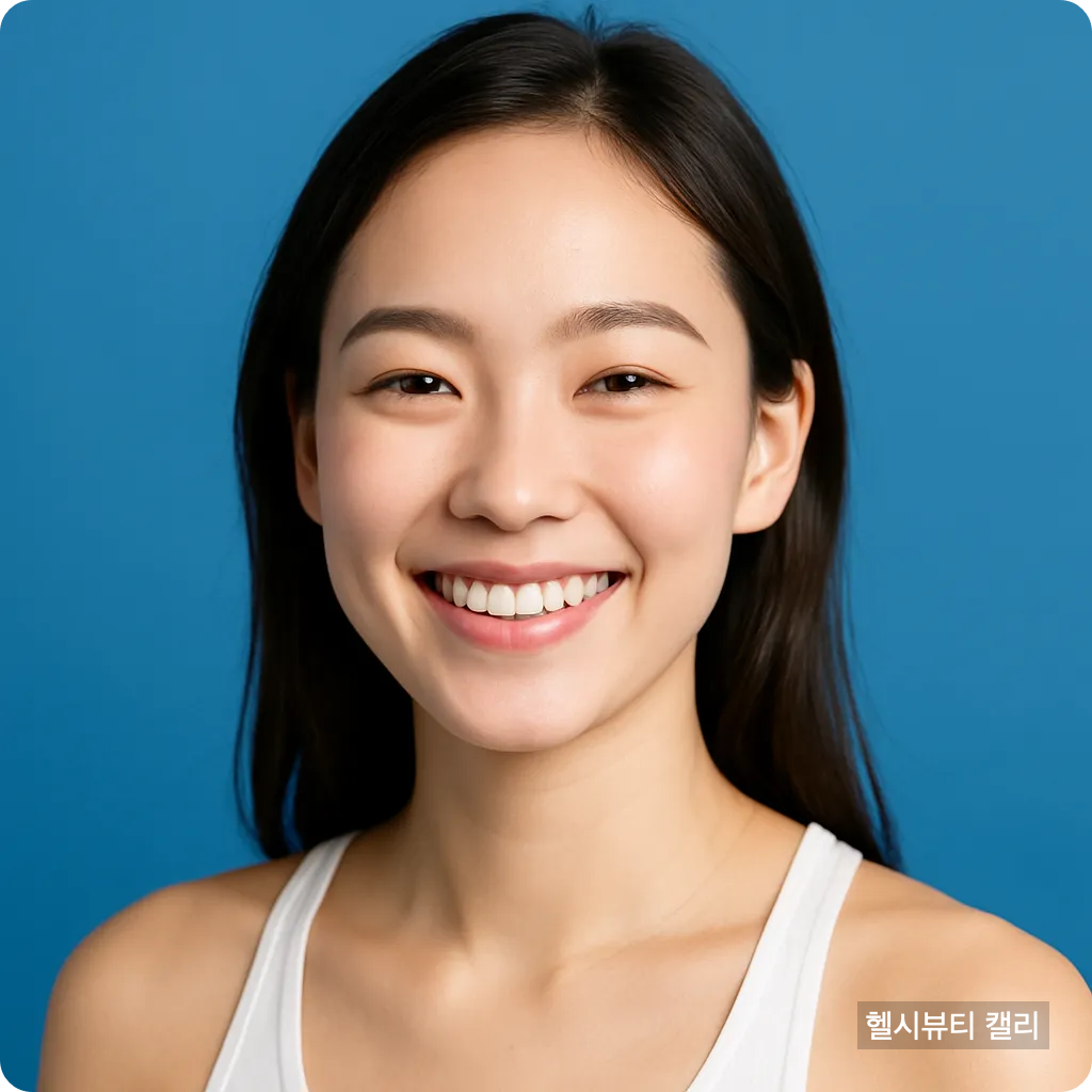 웃고 있는 여성의 건강한 얼굴 썸네일 이미지