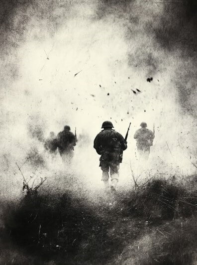 전쟁의-승리를-위하여-뿌연-적진속으로-돌격하는-병사들