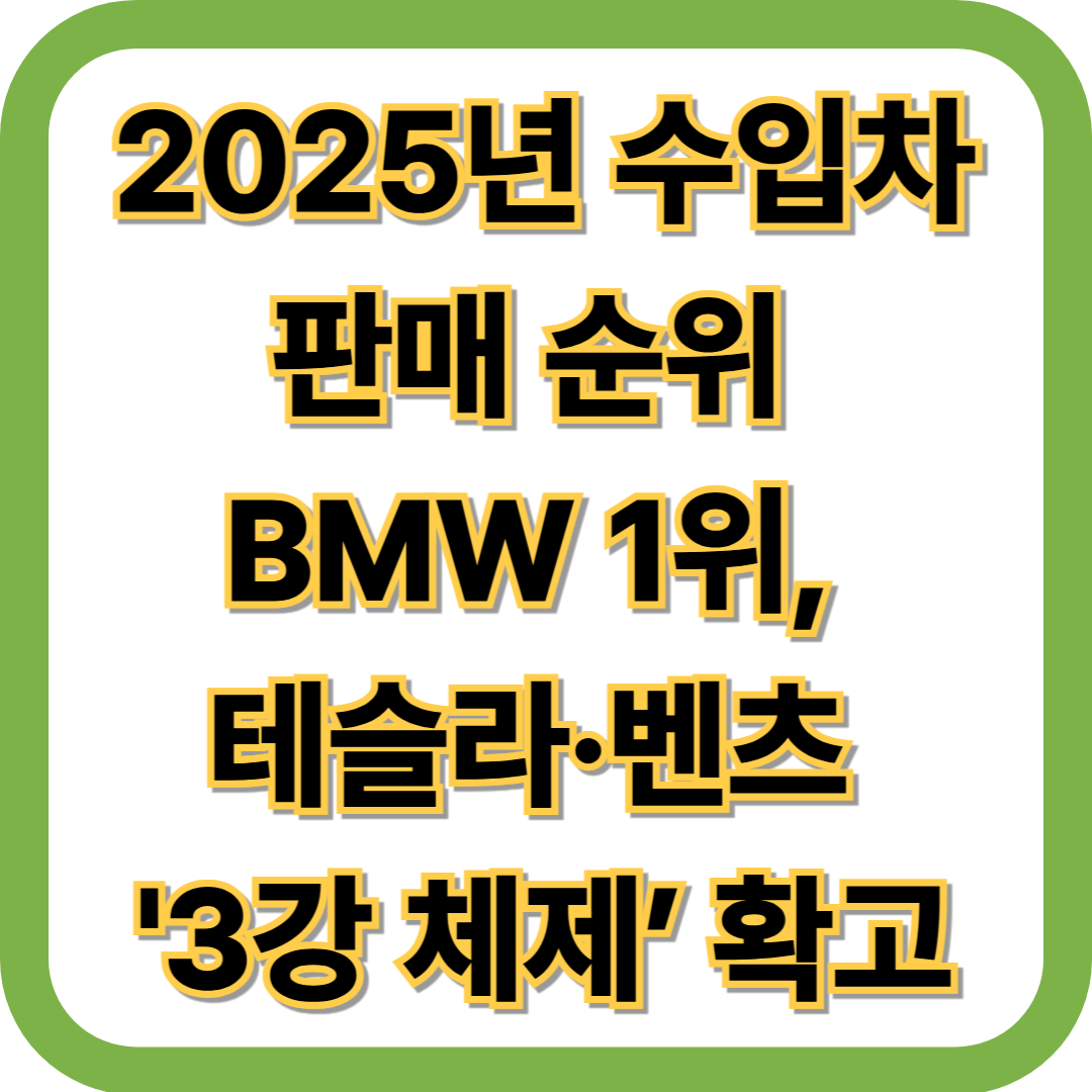 2025년 수입차 판매 순위&nbsp;BMW 1위,&nbsp;테슬라&middot;벤츠&nbsp;'3강 체제&rsquo; 확고