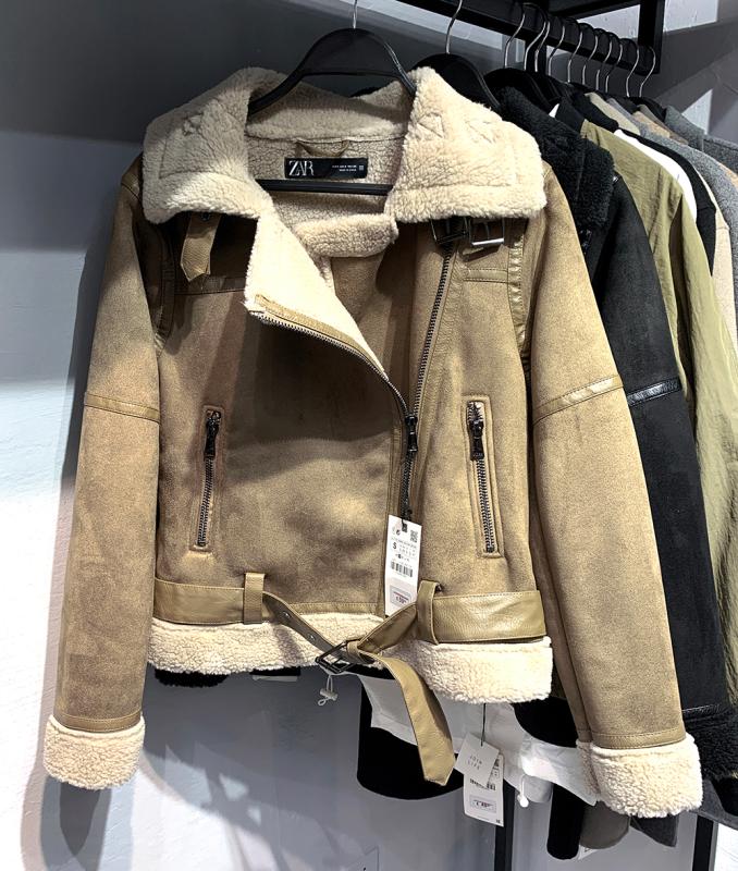 ZARA 여성 베이직 양털 무스탕 자켓 기본 디자인