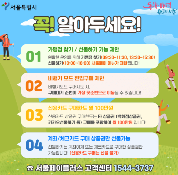 서울사랑 상품권 안내문