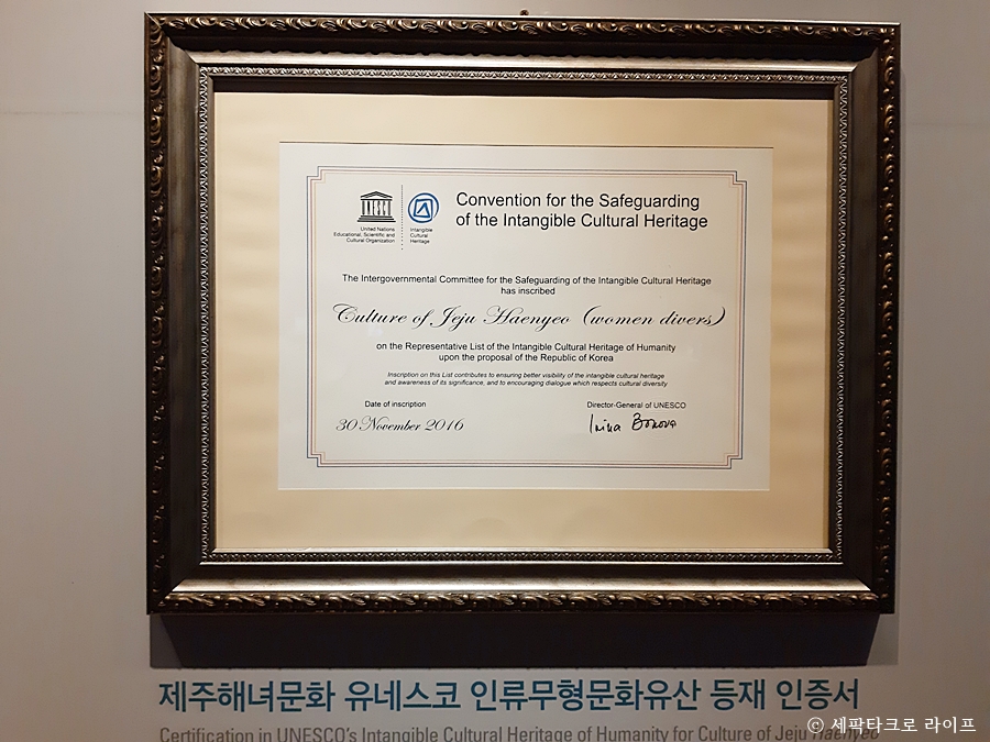 해년유네스코인증서