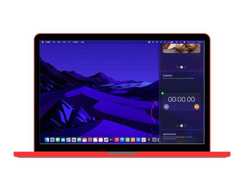 맥 바탕화면의 위젯 목록