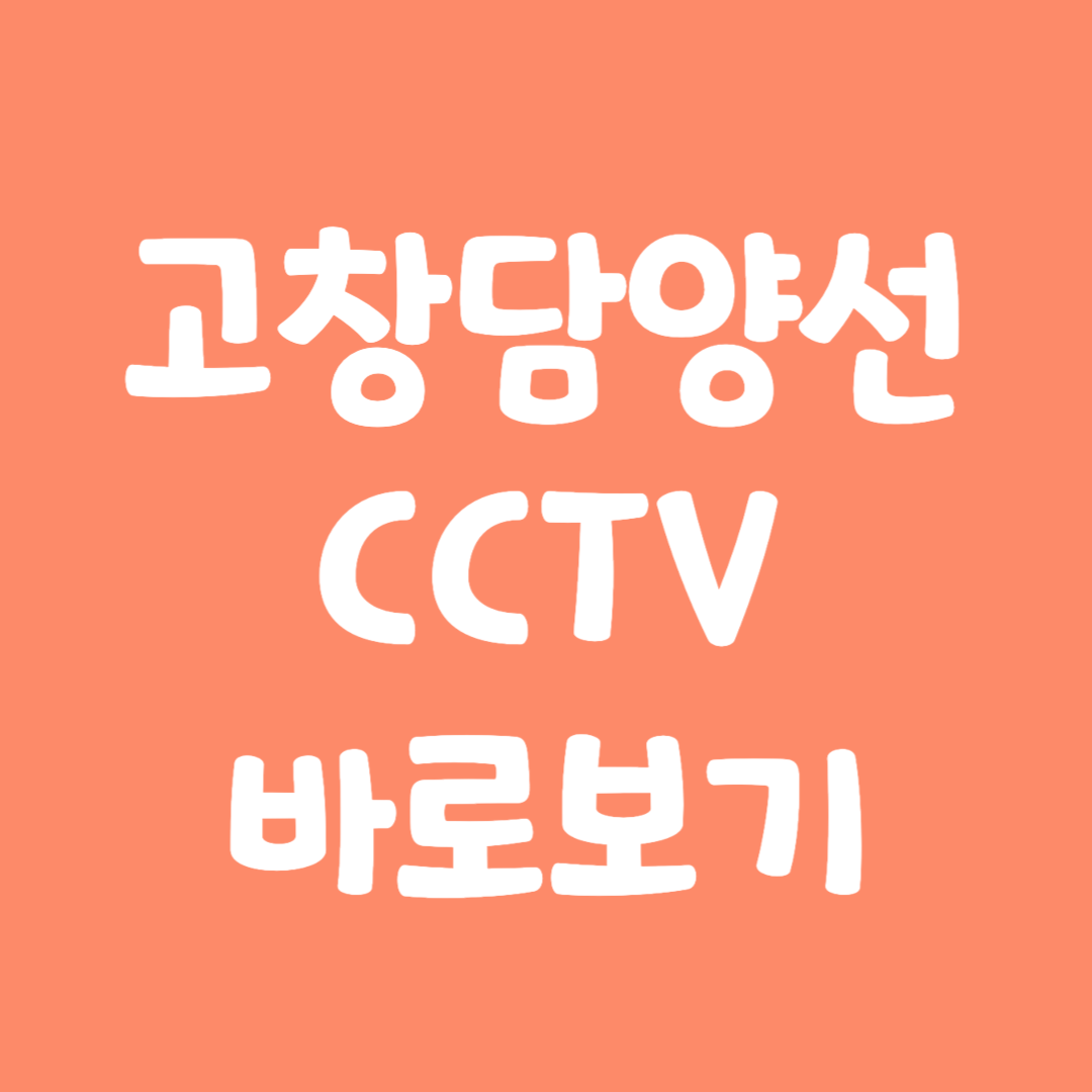 실시간 고창담양선 CCTV 바로보기