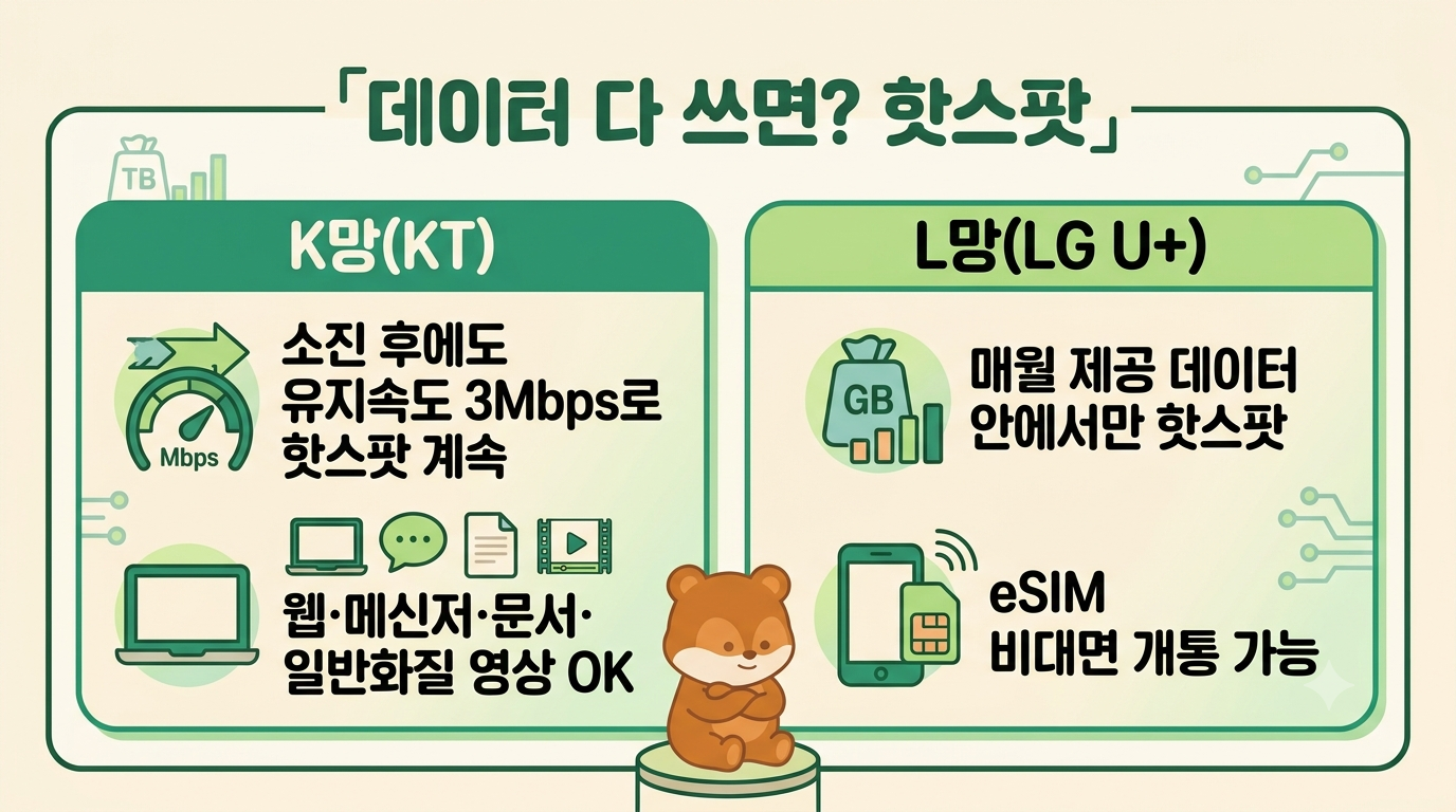 선불폰 핫스팟 하루 몇 GB나 쓸까 — 사용량으로 요금제 고르는 기준 (396·459)