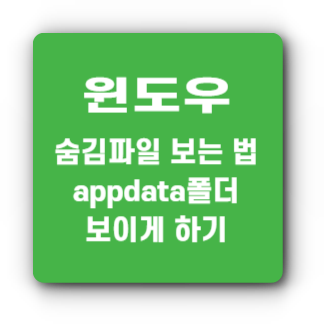 AppData 폴더 안보임