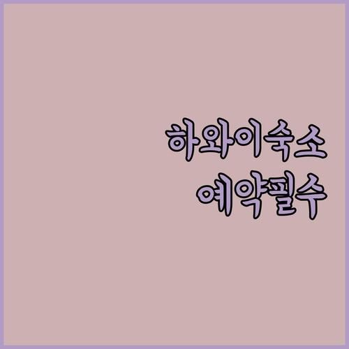 하와이 호텔 예약 전 필수 체크 리조..