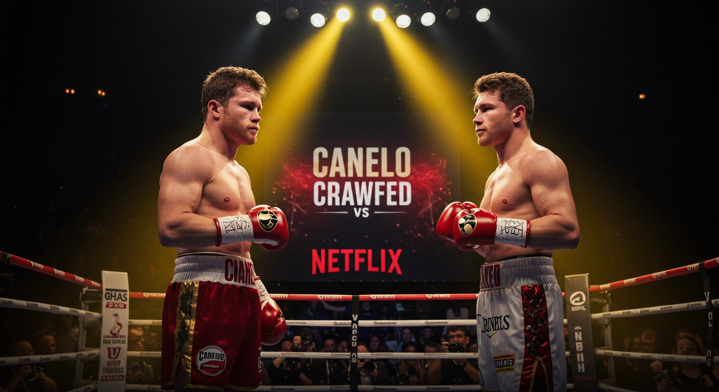 슈퍼 파이트로 꼽히는 카넬로와 크로포드의 대결 장면