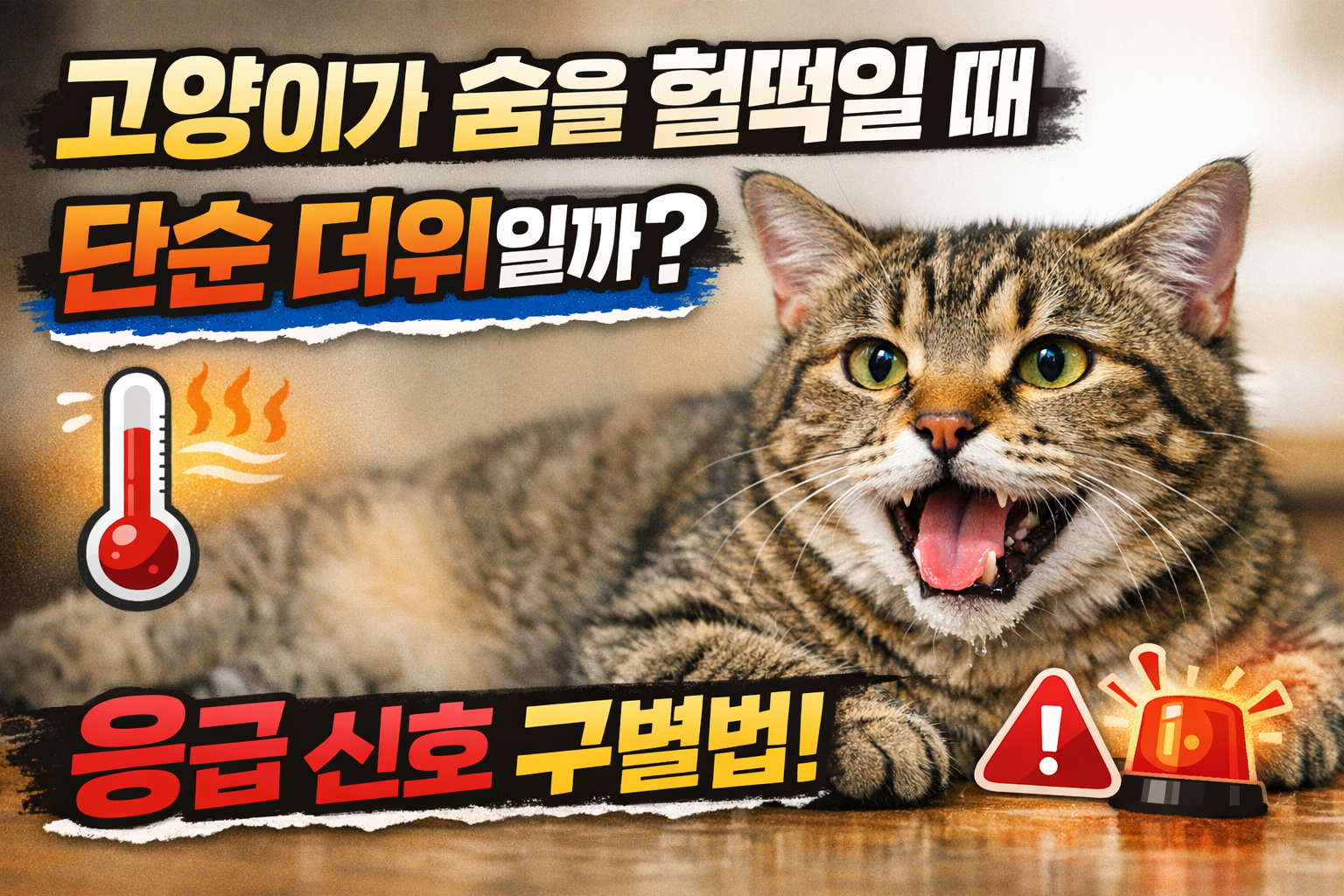 고양이가 숨을 헐떡일 때