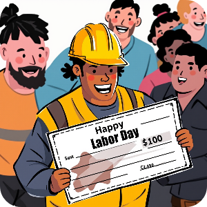 근로자의날 근무수당 받아 행복한 이미지
