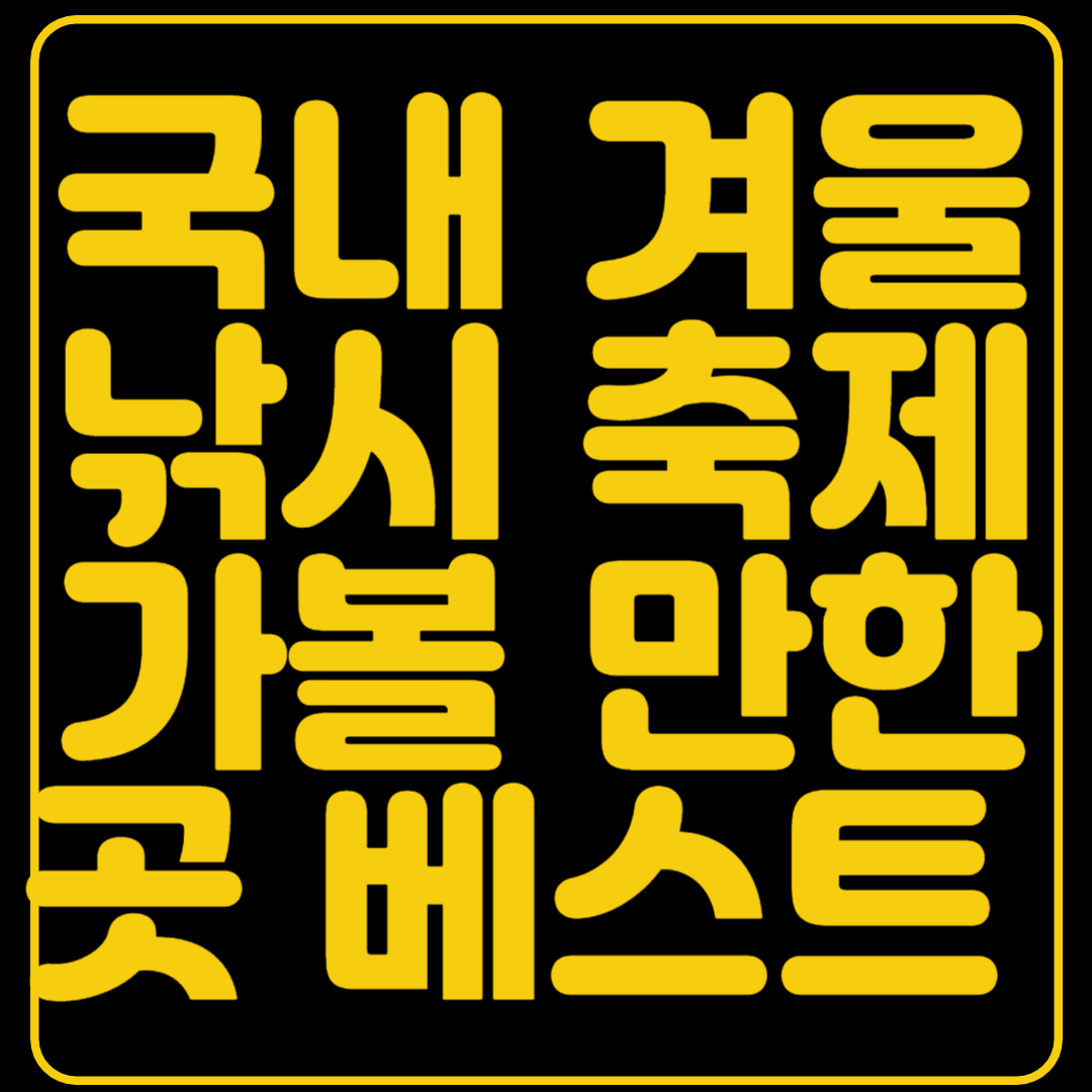 국내 겨울 낚시 축제