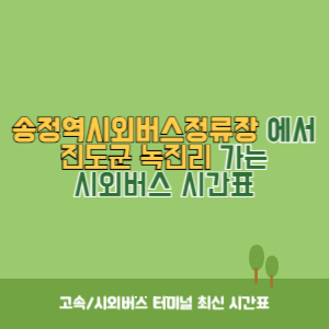 송정역시외버스정류장에서 진도군 녹진리&nbsp;가는 시외버스 시간표 최신정보