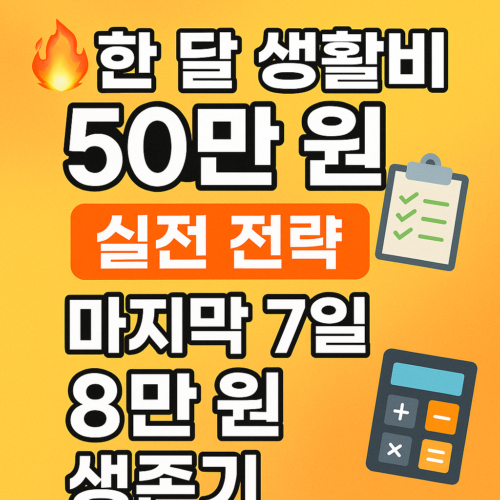 한 달 생활비 50만 원 실전 전략 – 마지막 7일, 8만 원으로 버틴 리얼 생존기