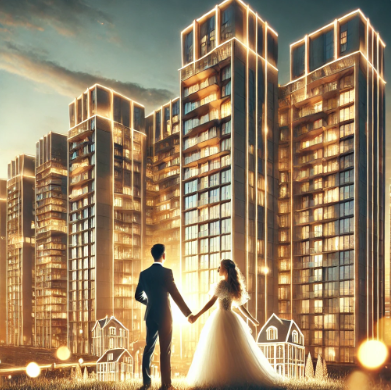 헬리오시티 아파트와 신혼부부 이미지