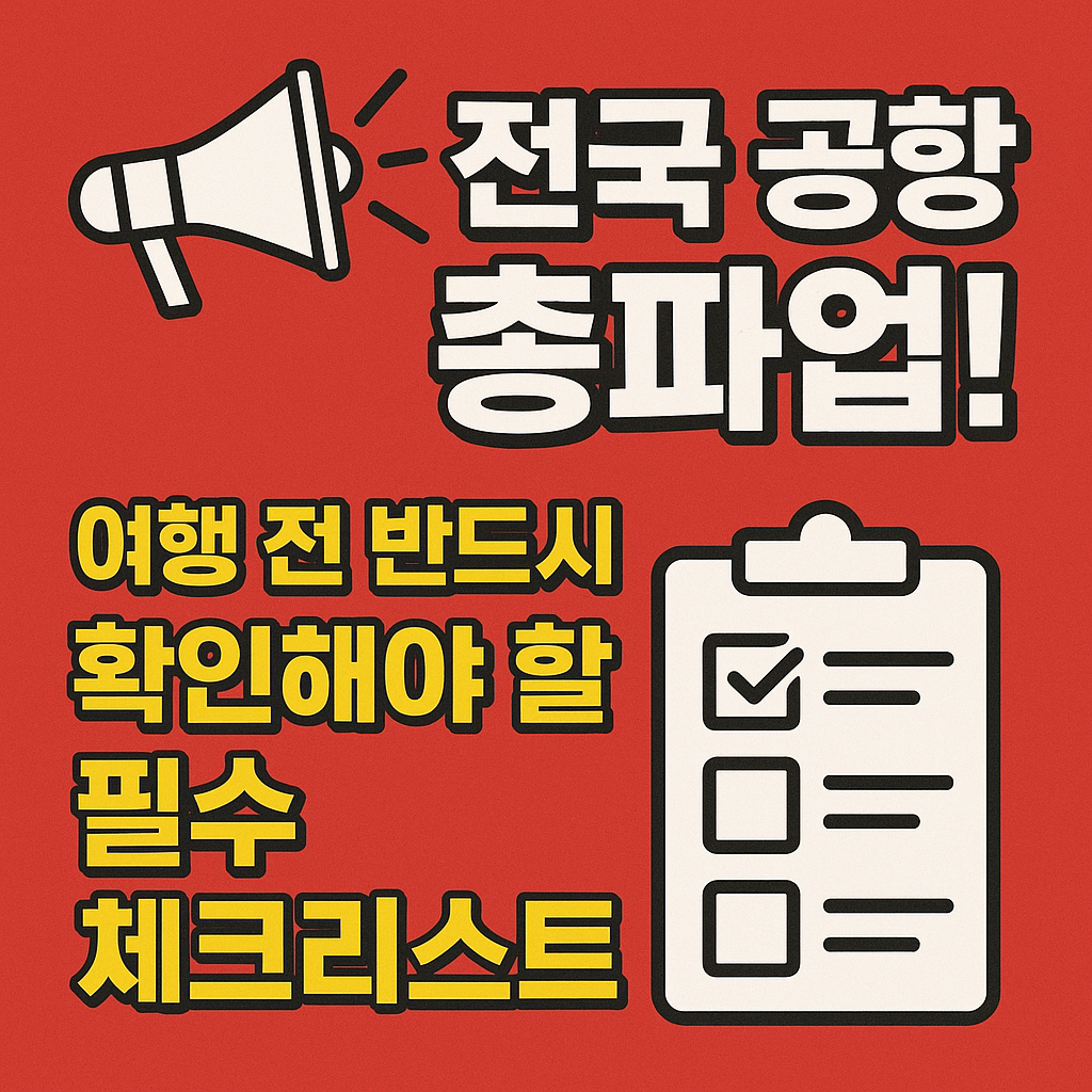 전국 공항노조 총파업 여행객 체크리스트 완벽 가이드