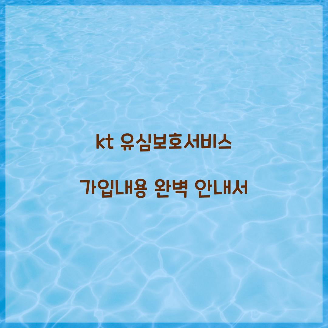 kt 유심보호서비스 가입내용
