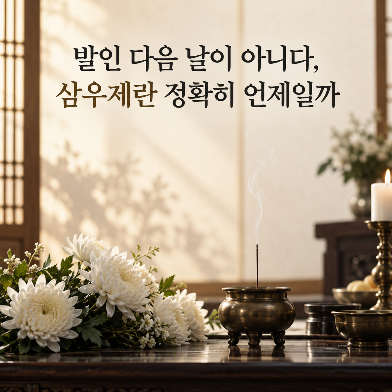 발인 다음 날이 아니다, 삼우제란 정확히 언제일까?