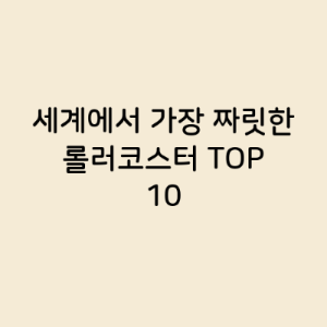 세계에서 가장 짜릿한 롤러코스터 TOP 10