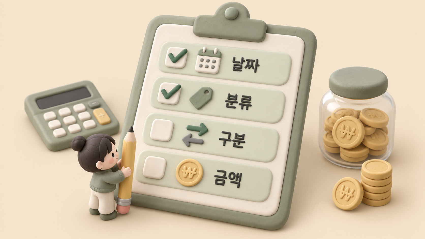 가계부 속성 목록