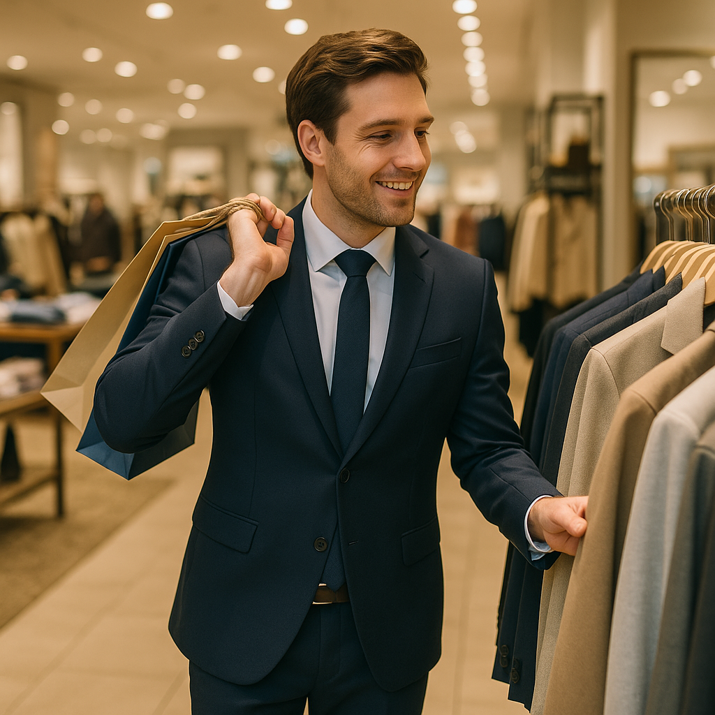 쇼핑하는 비즈니스맨 이미지