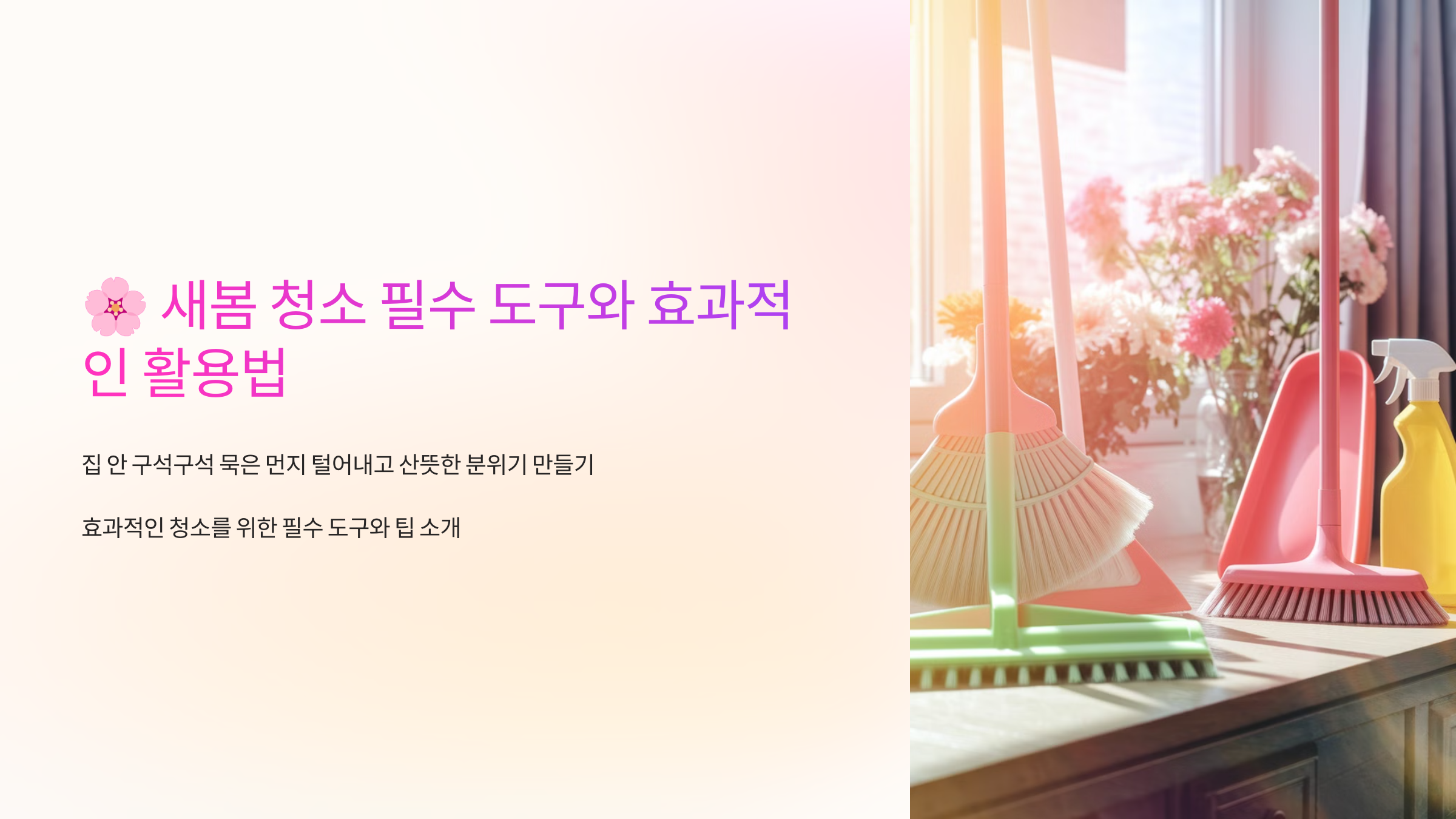 🌸 새봄 청소 필수 도구와 효과적인 활용법