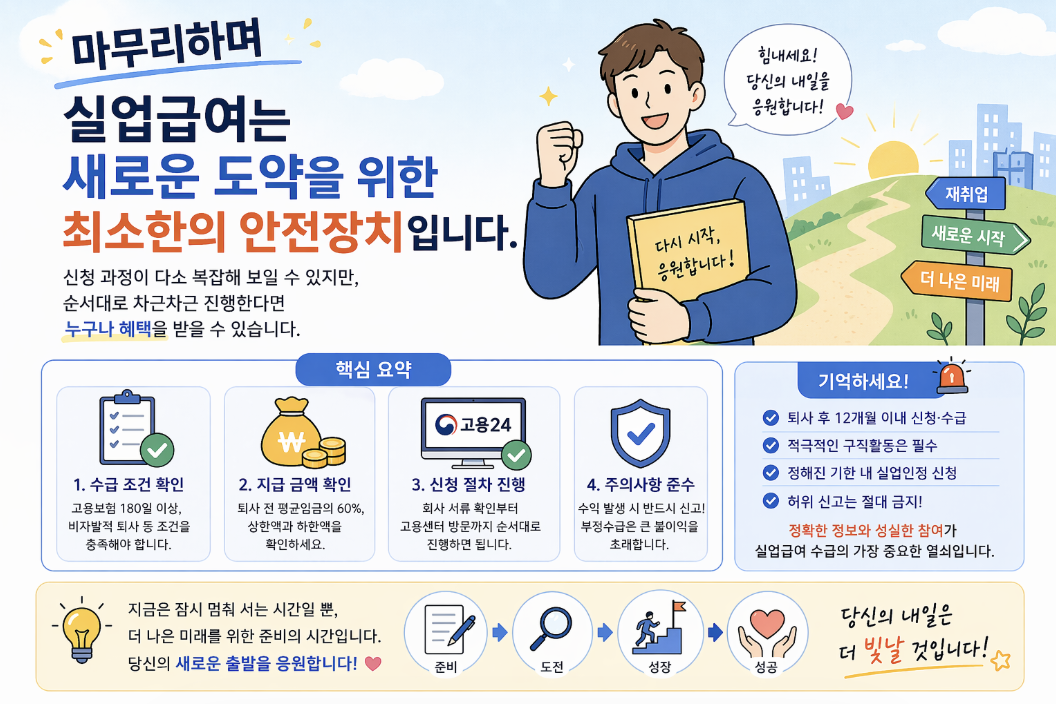 실업급여 총정리 신청 조건 금액 수급 기간 절차 주의사항 한눈에 정리