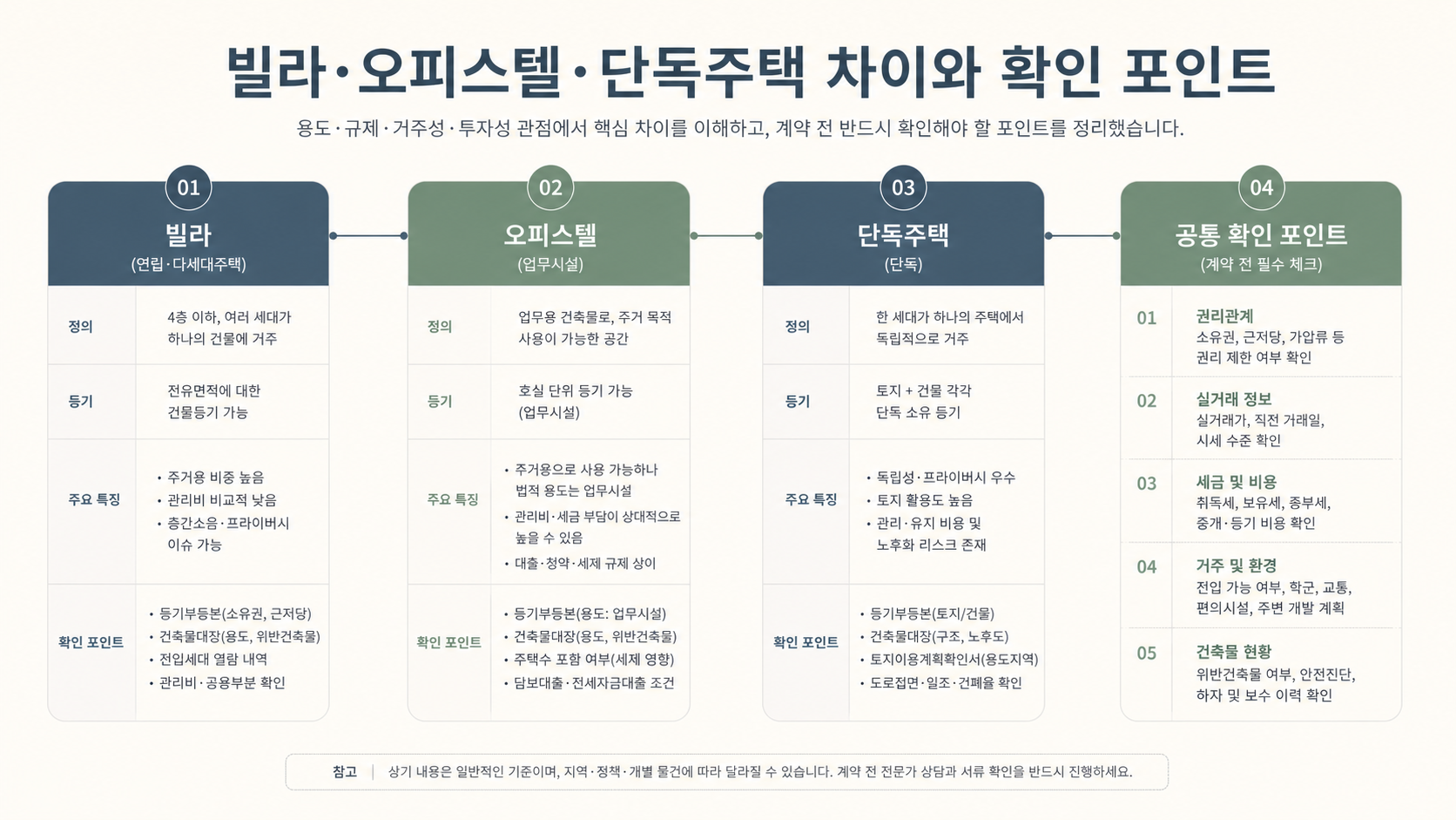 건축물 용도과 관리 방식 비교 인포그래픽