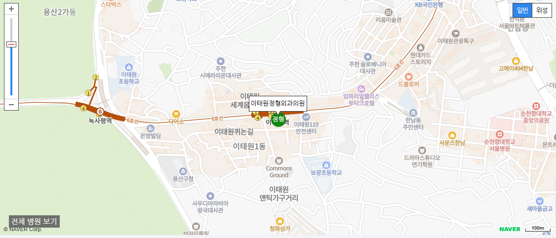 서울 용산구에서 일요일 진료를 볼 수 있는 정형외과 병원 이태원정형외과의원